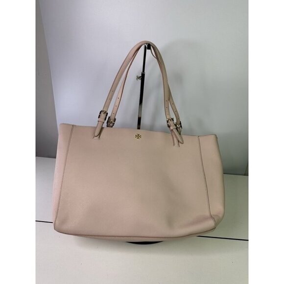 Tory Burch Handbags - Tory Burch Canvas Pink Leather Shoulder Bag